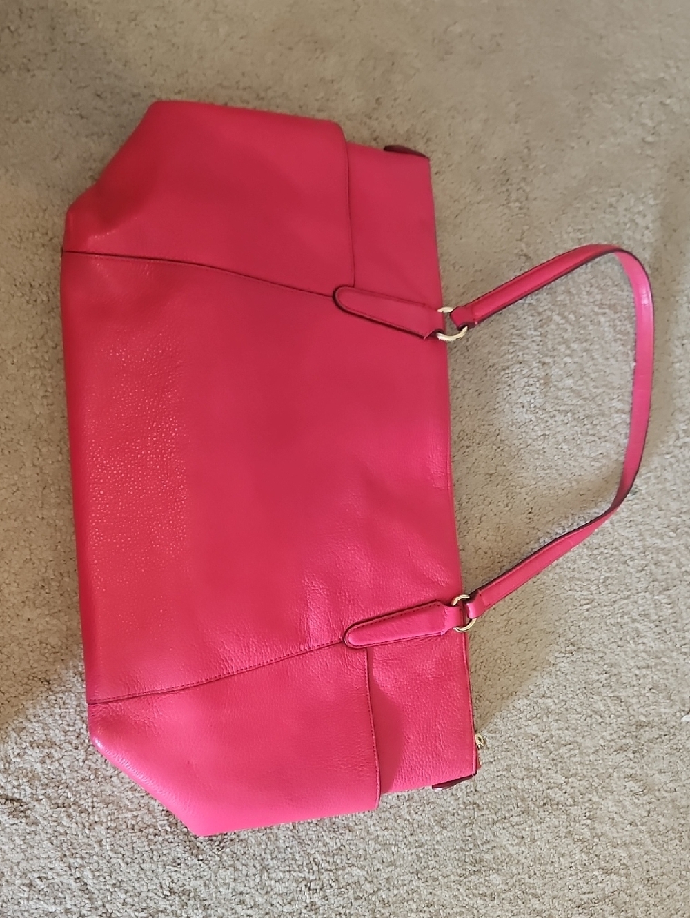 EUC Coach Ava Pink Pebble Leather Tote Bag - Signature Gold Logo - Picture 11 of 14